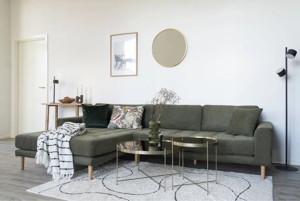 Venezia dohányzóasztal, üveg, sárgaréz színű acél 48x48cm