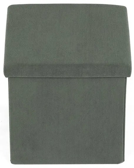 Zöld kordbársony tárolós puff – TAB-471