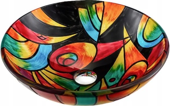 Mosdókagyló Üveg Kerek Picasso LUM-33