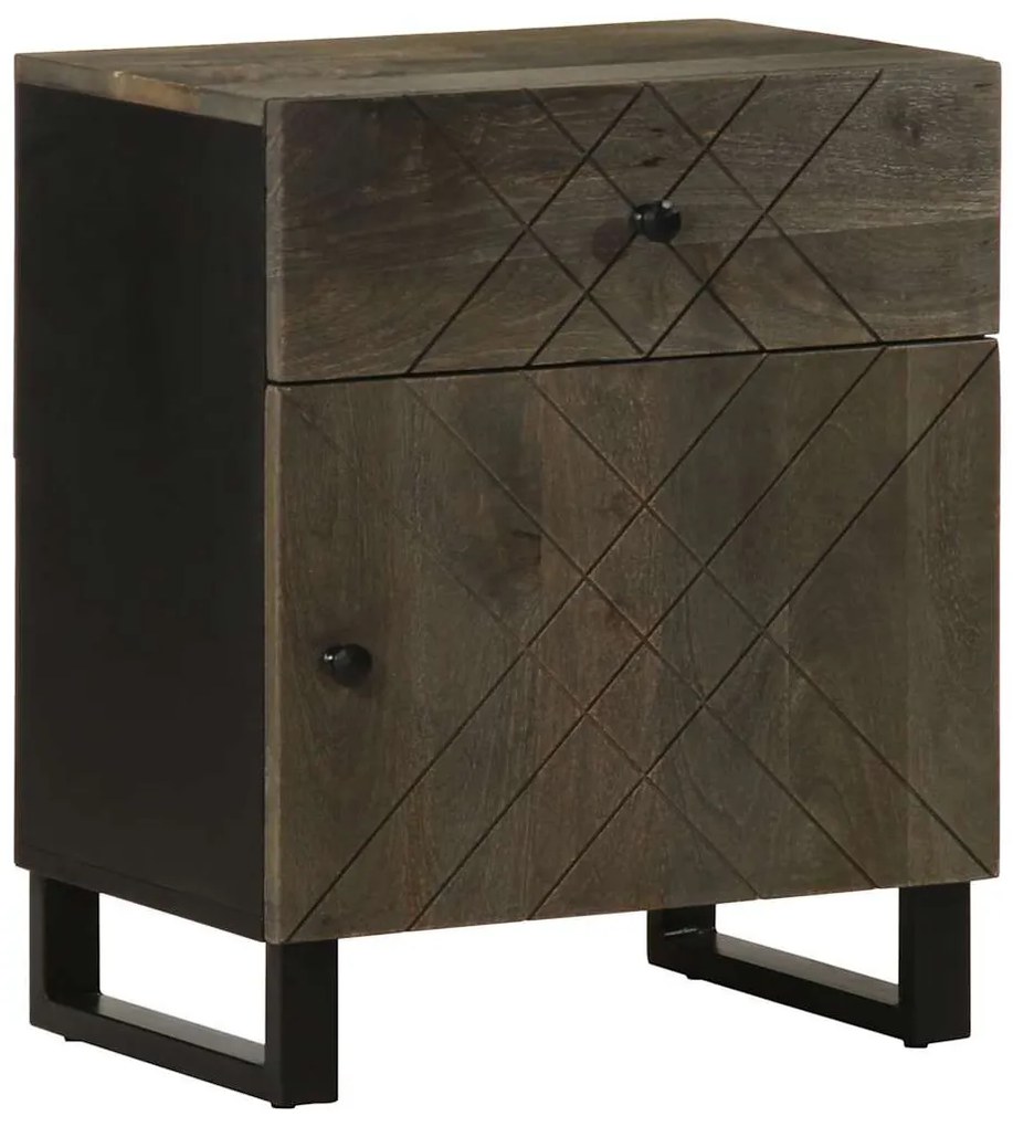 fekete tömör mangófa éjjeliszekrény 50 x 33 x 60 cm