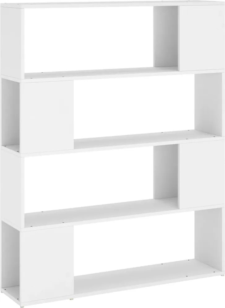 vidaXL fehér szerelt fa térelválasztó könyvszekrény 100 x 24 x 124 cm