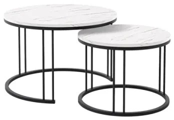 KÉSZLET 2x Kávésasztal RAGNAR fekete/fehér