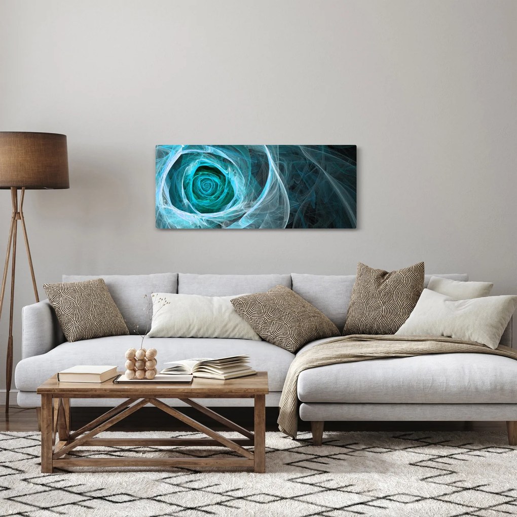 Kép - Absztrakt rózsaszín kék fekete háttérrel (120x50 cm)