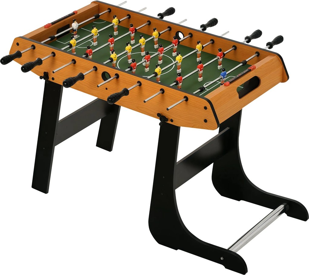 HOMCOM Összecsukható Futballasztal 22 Játékossal Gyerekeknek és Felnőtteknek 2 Pontszámlálóval 98x42x62,5 cm Natúr és Fekete | Aosom