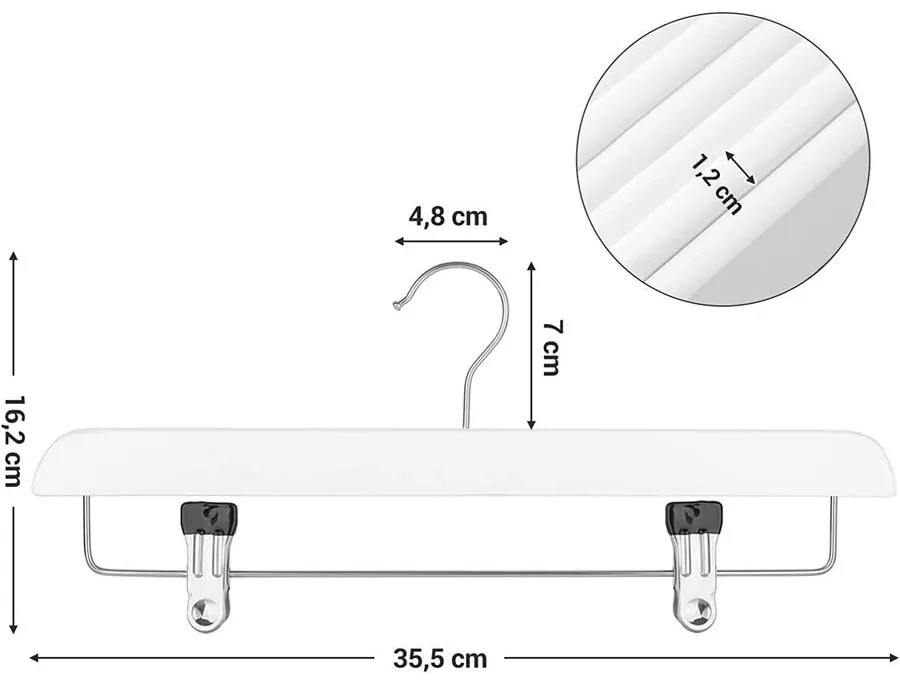 Szoknya és nadrágakasztó készlet 8 db, fehér