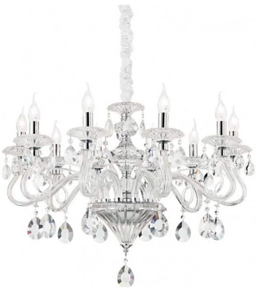 Ideal Lux - Kristály csillár láncon NEGRESCO 8xE14/28W/230V átm. 73,5 cm átlátszó