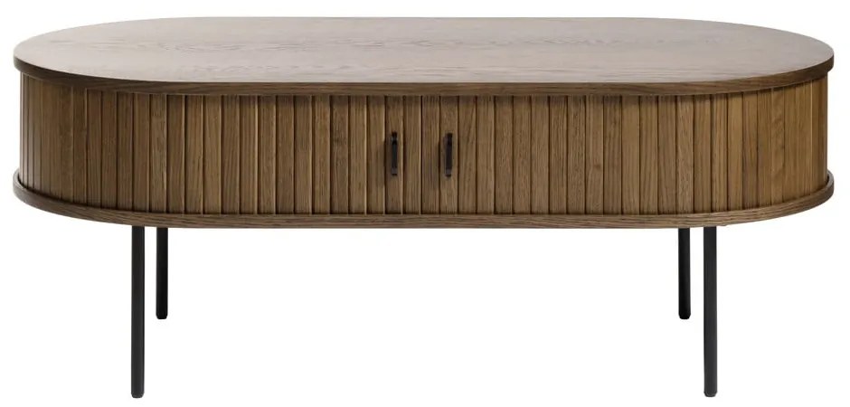 Natúr színű dohányzóasztal tölgyfa dekorral 60x120 cm Nola – Unique Furniture