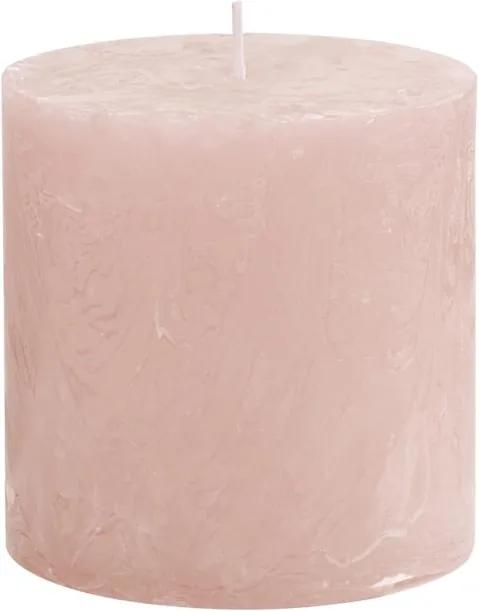 RUSTIC gyertya, világos rózsaszín 10cm