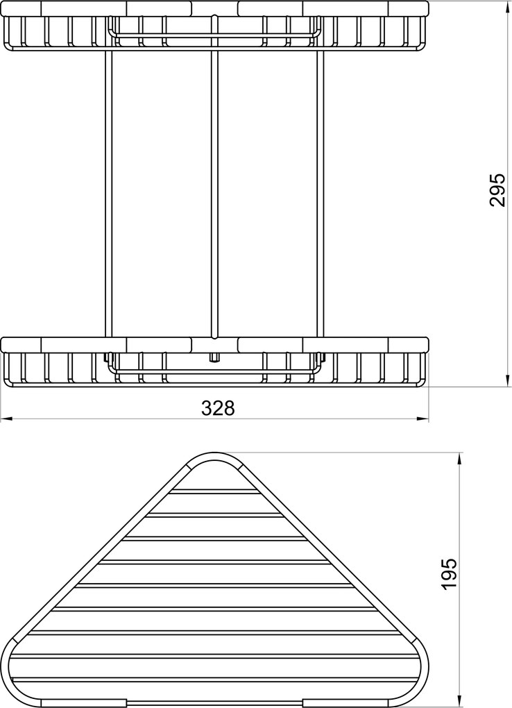 Novaservis - Dupla sarokpolc nagy Drótprogram króm, 6070.0