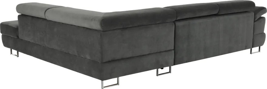 Ülőgarnitúra tárolóhellyel, szürke, szövet, balos, BUTON R