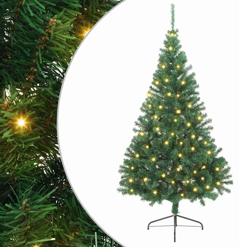Műfenyő Elővilágított Karácsonyfa 300 LED-del Zöld 240 cm PVC