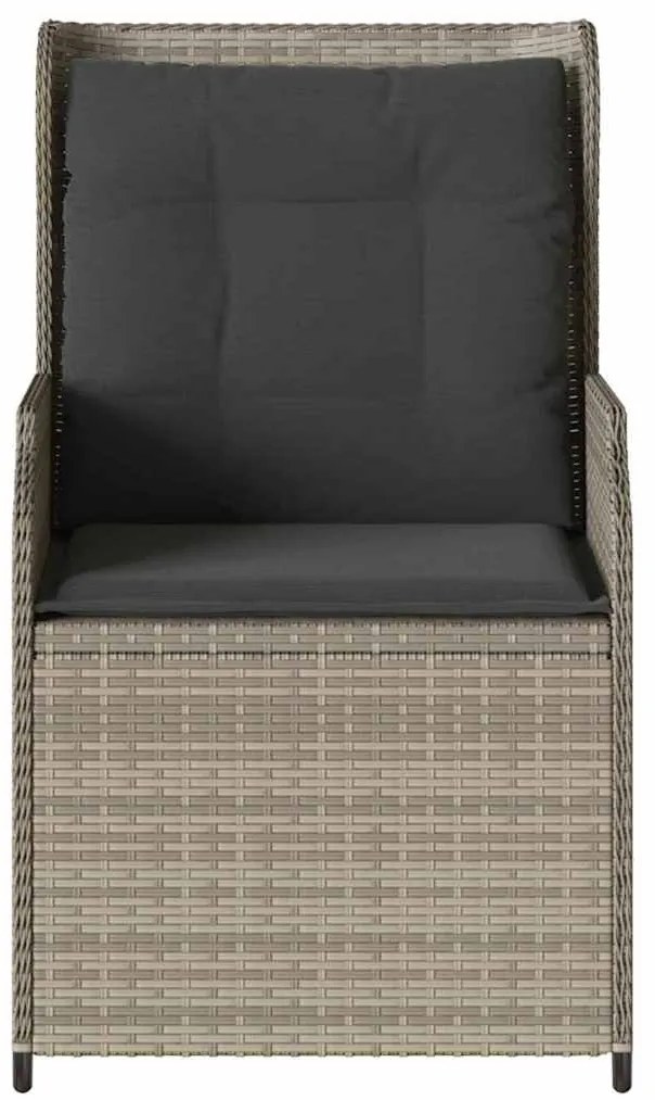 Kerti pad párnával 2 pcs Világosszürke Poli rattan