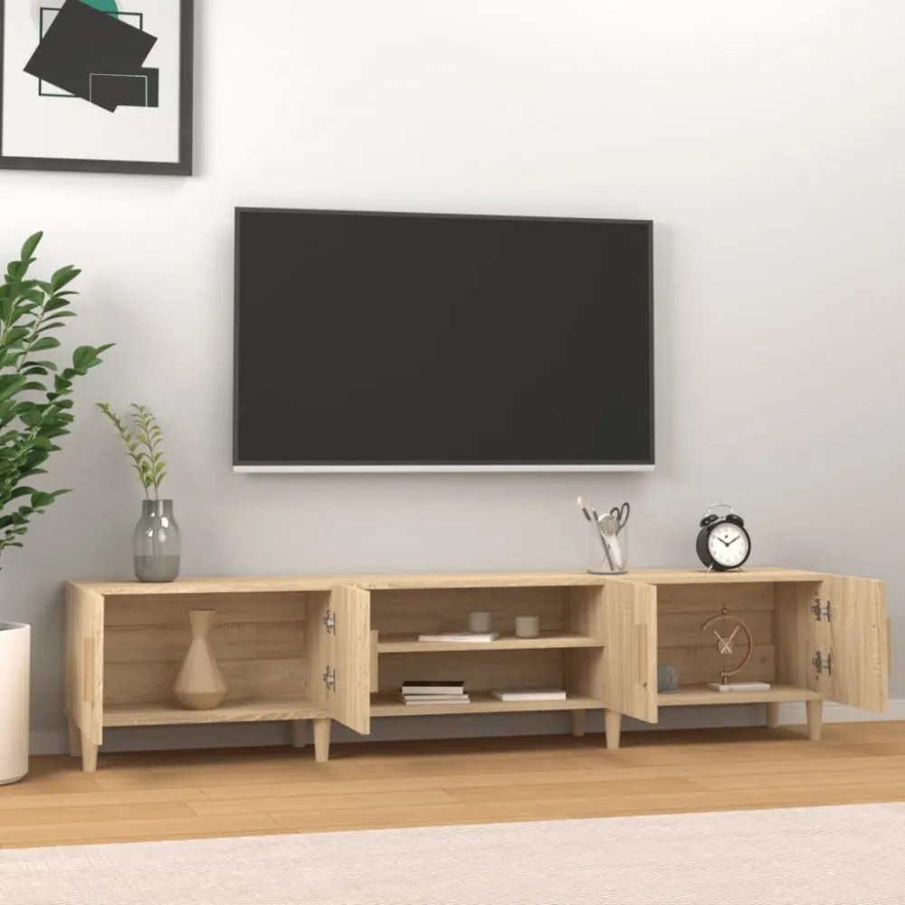 sonoma-tölgyszínű szerelt fa TV-szekrény 180 x 31,5 x 40 cm