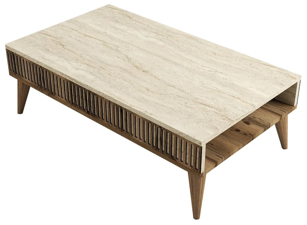 Dohányzóasztal Milan - Diós, Travertine