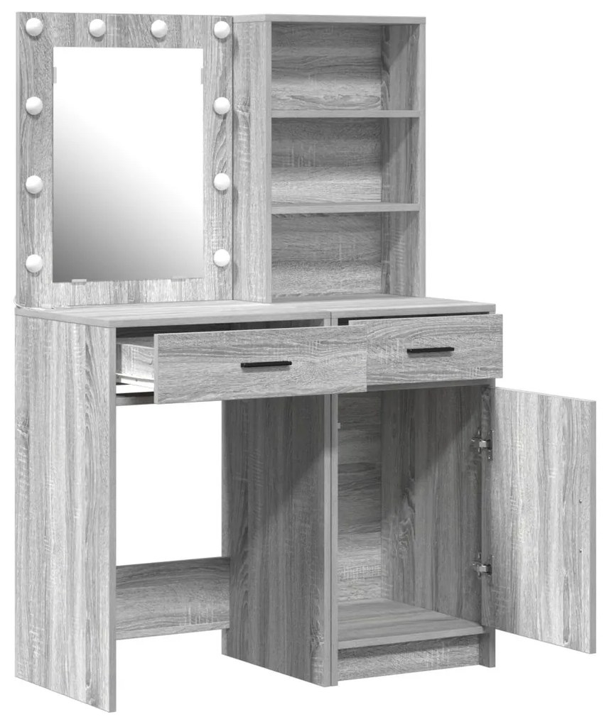 Sminkasztal Készlet 2 pcs Szürke sonoma 50 x 41 x 135 cm