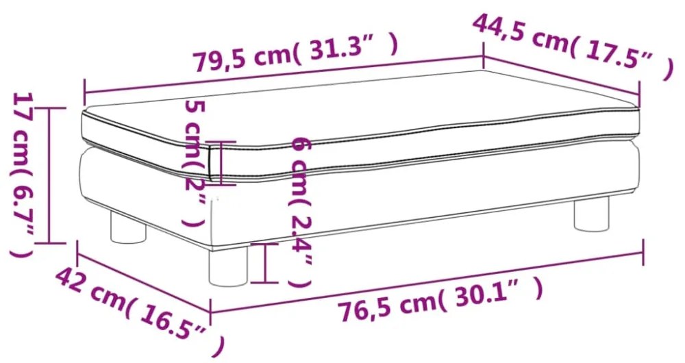fekete gyerek bársonykanapé lábzsámollyal 100x50x30 cm