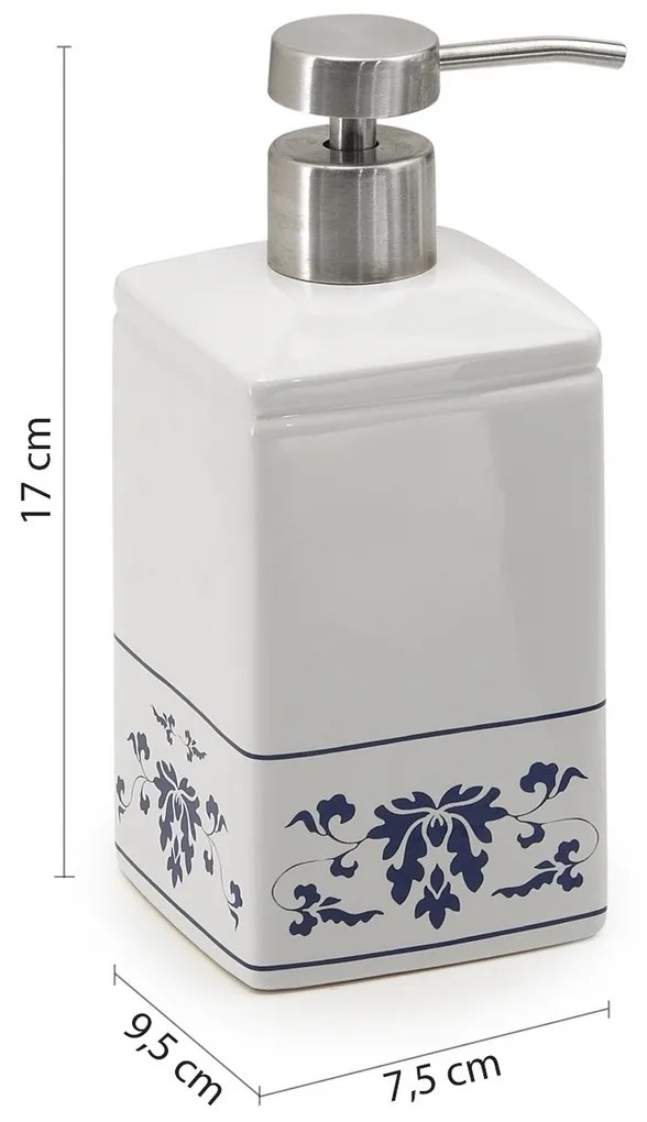 GEDY CX8189 Cixi szappanadagoló állványra,porcelán, fehér/kék