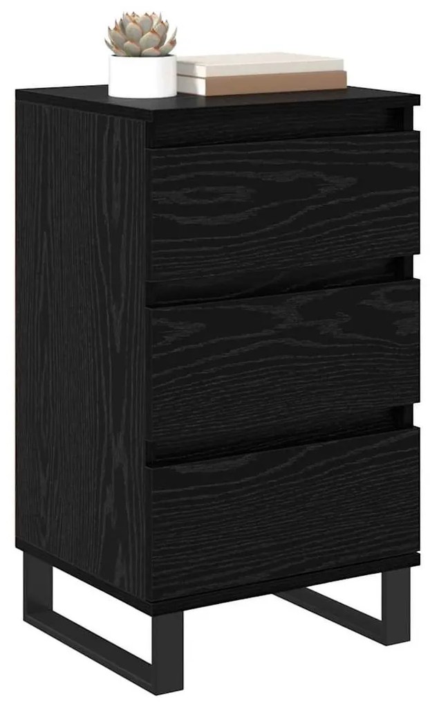 Széf fiókkal Musta tammi Faanyag