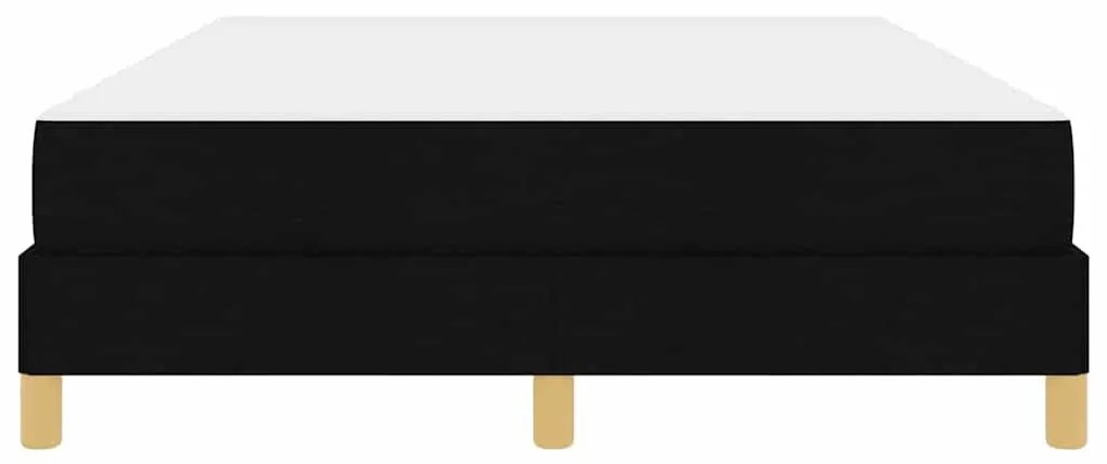 Boxrugós ágy Fekete és Barna 140 x 190 cm Textil és mérnöki fa