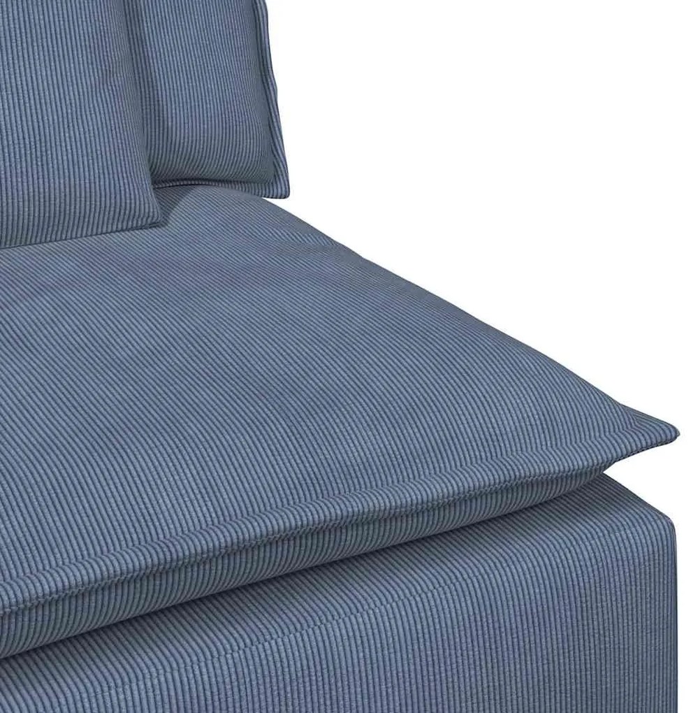 kék moduláris kanapé karfás végmodul párnákkal 100 cm
