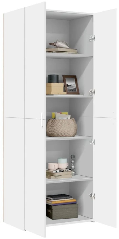 fehér szerelt fa magasszekrény 70 x 42,5 x 185 cm