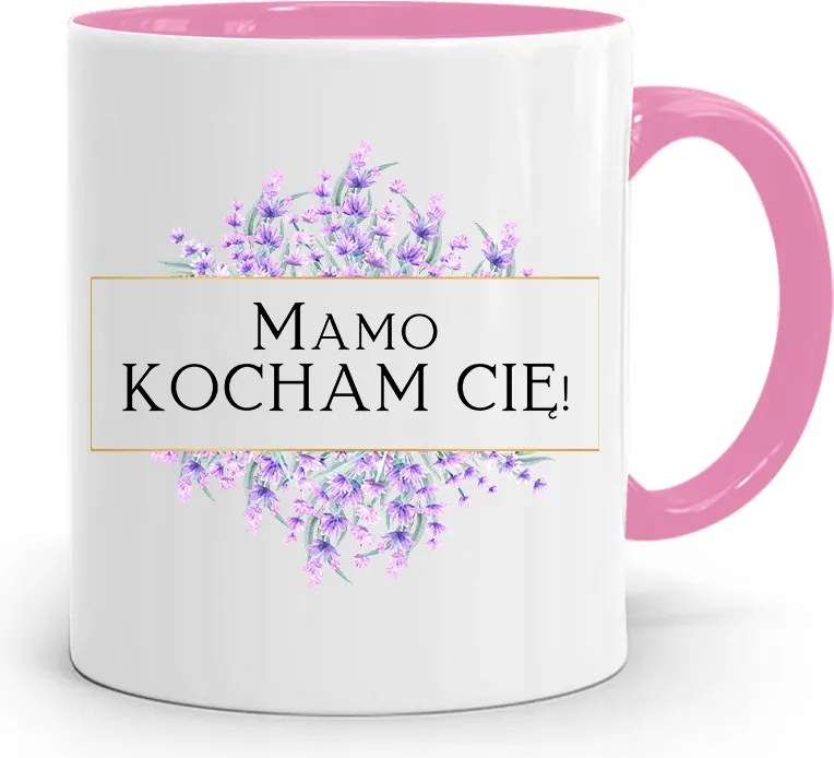 Rózsaszín Bögre Ajándék Anyukáknak Anya Szeretlek! fényképes nyomattal