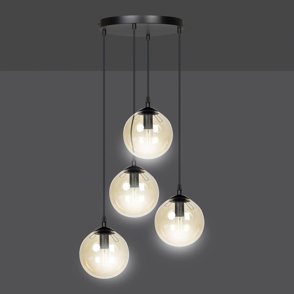 Emibig modern függeszték cosmo borostyán fekete emi713/4prem