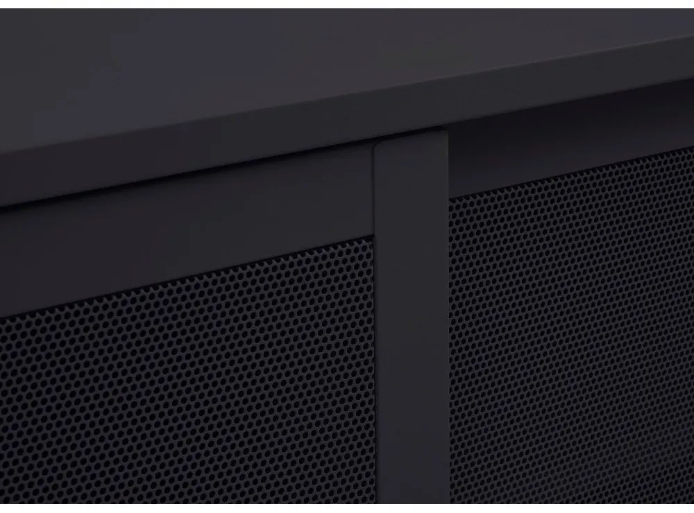 Fekete fém TV-állvány 160x55x45 cm Veep – Unique Furniture