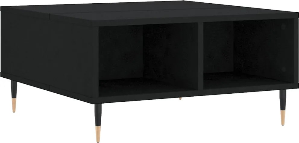 vidaXL fekete szerelt fa dohányzóasztal 60x 60 x 30 cm