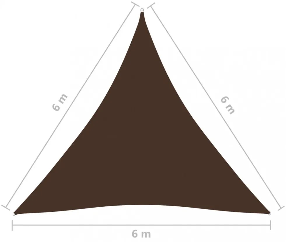 barna háromszög alakú oxford-szövet napvitorla 6 x 6 x 6 m