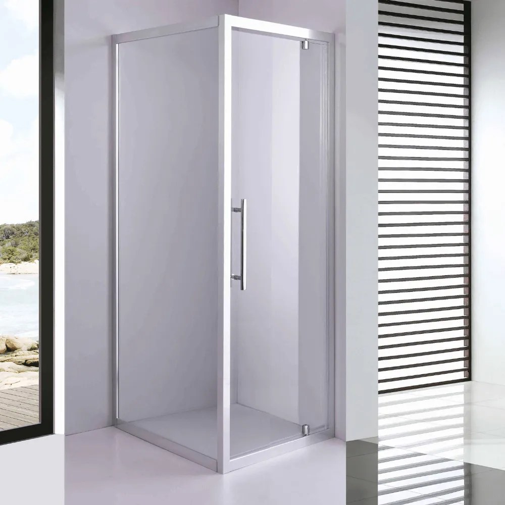 Stuxi Torino 80x100 aszimmetrikus szögletes nyílóajtós zuhanykabin 6 mm vízlepergető biztonsági üveggel, króm elemekkel, 200 cm magas