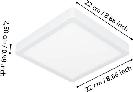 Eglo 901336 - LED fürdőszobai mennyezeti lámpatest FUEVA LED/10,5W/230V 22x22cm IP44 fehér