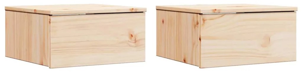 Éjjeli asztal 2 pcs Barna 37 x 35 x 18.5 cm Tömör fenyőfa