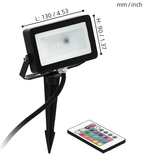 Eglo 98185 - LED RGB Reflektor FAEDO 4 LED/10W/230V + Távirányító