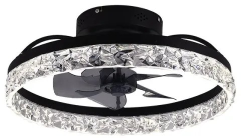 LED Dimmelhető mennyezeti lámpa ventilátorral LED/35W/230V 3000-6500K fekete + távirányító