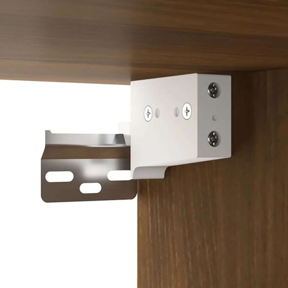 barna tölgy színű tükrös szekrény LED-ekkel 91 x 15 x 76,5 cm