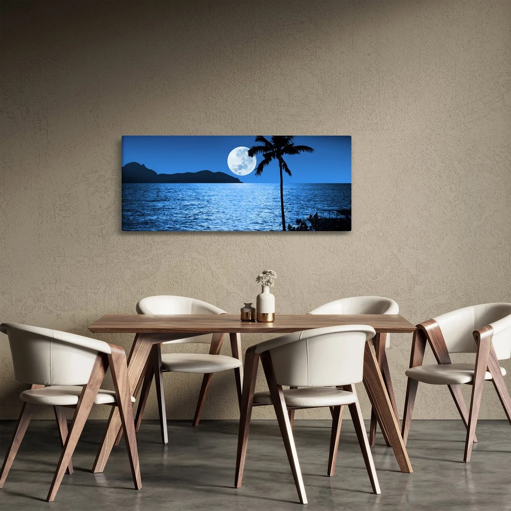 Kép - Hold a tenger felett (120x50 cm)
