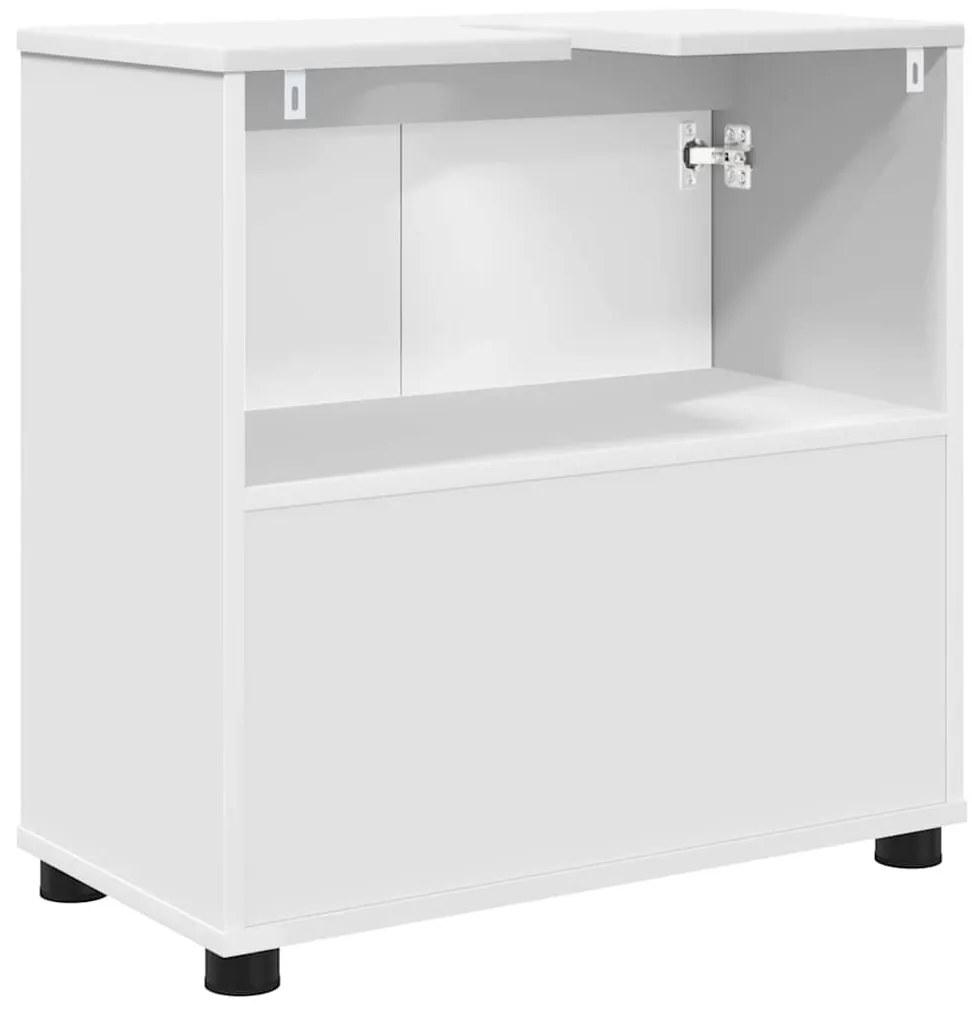 Fürdőszoba mosdószekrény ajtóval Fehér 60 x 30 x 60 cm Faanyag