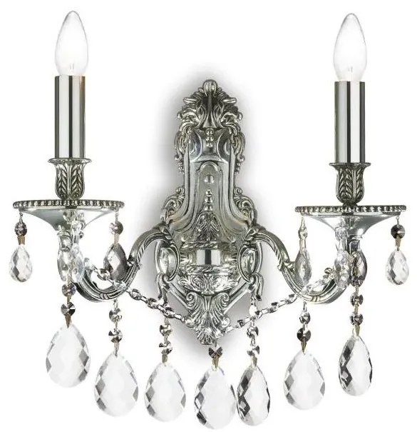 Ideal Lux - Fali kristály lámpa GIOCONDA 2xE14/40W/230V ezüst