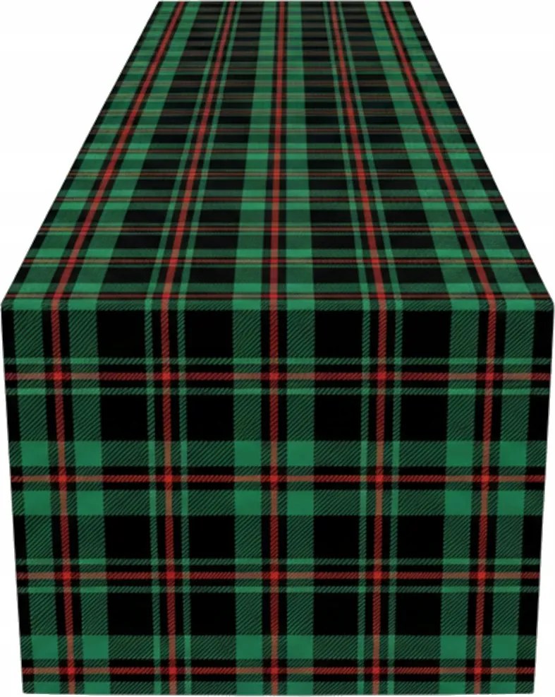 Kockás velúr futópad 40x140 cm asztalra padra velvet velúr Kockás Zöld