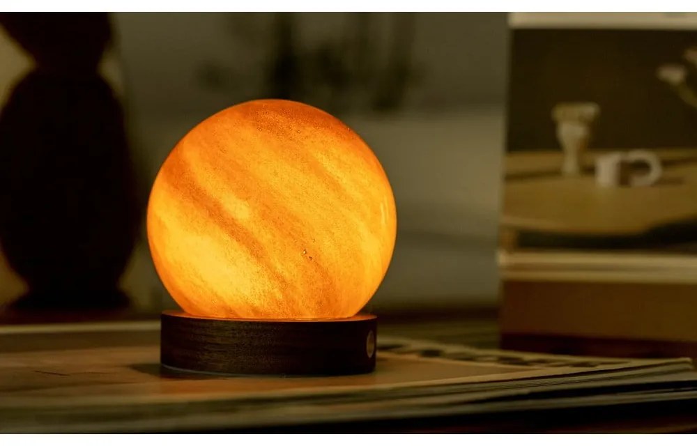 Sötétbarna USB fénydekoráció ø 8 cm Sand Storm – Gingko