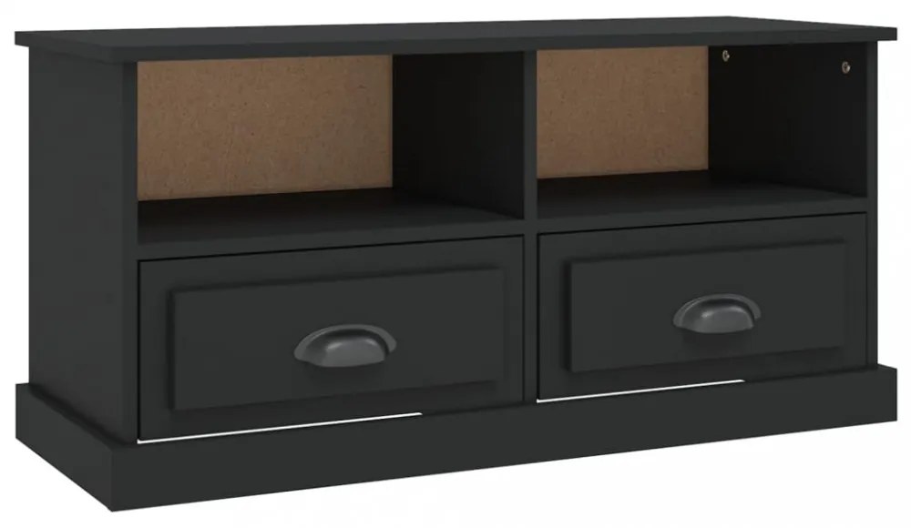 fekete szerelt fa TV-szekrény 93x35,5x45 cm