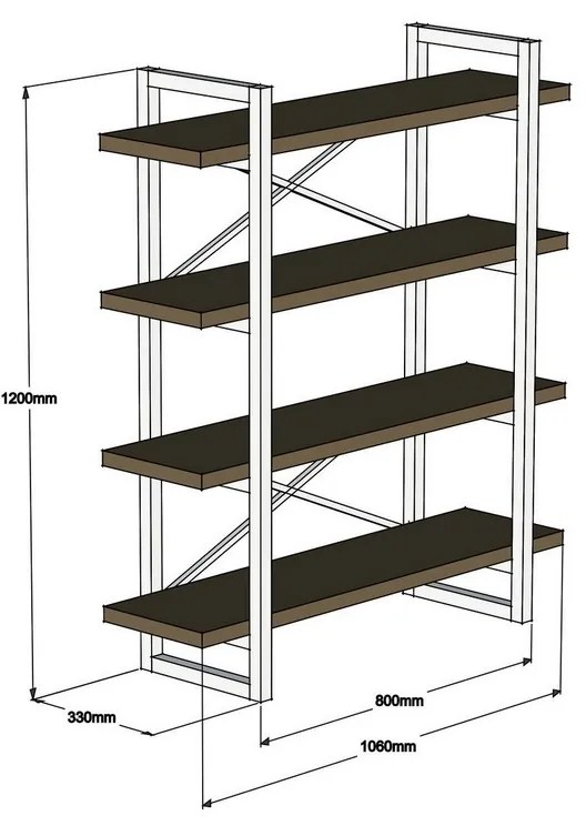 Makro Walnut polcállvány