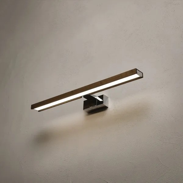 Brilagi -LED Fürdőszobai LED tükörvilágítás 3 az 1-ben WOODY MIRROR LED/12W/230V IP44 króm/tölgy-dió