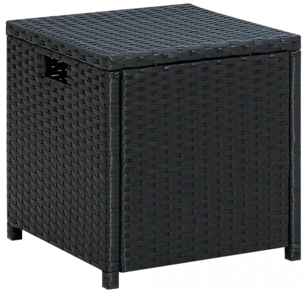 vidaXL 6 részes fekete polyrattan kerti bútorszett párnákkal
