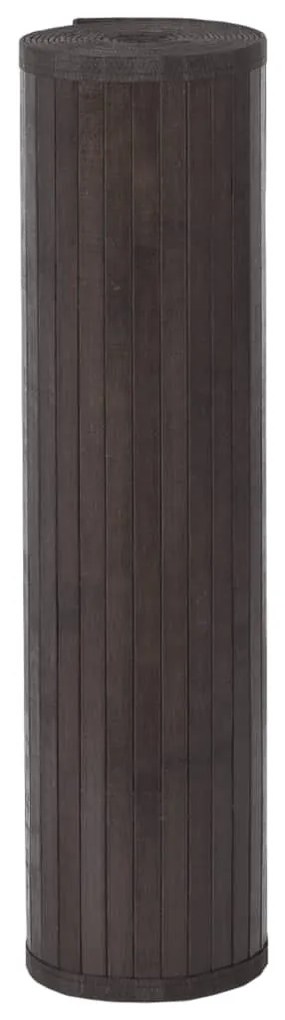 négyszögletű sötétbarna bambusz szőnyeg 80 x 1000 cm