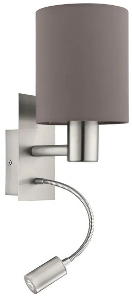 Eglo 96481 - LED flexibilis lámpa PASTERI 1xE27/40W+LED/3,8W szürke