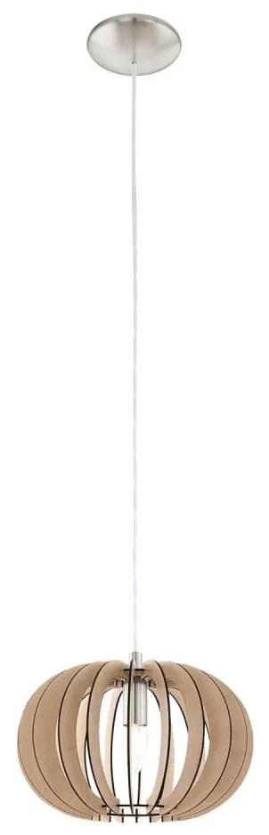 Eglo 95038 - STELLATO kábeles függeszték 1xE27/60W/230V, Ø 30 cm, bézs