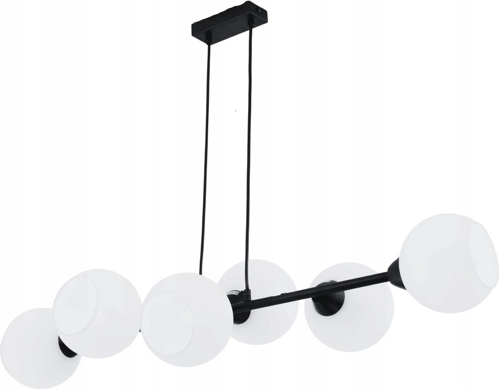 Függőlámpa Mennyezeti Csillár Gömbök fekete Modern tejfehér
