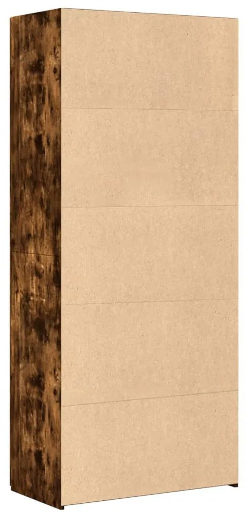 füstös tölgy színű szerelt fa magasszekrény 80 x 42,5 x 185 cm